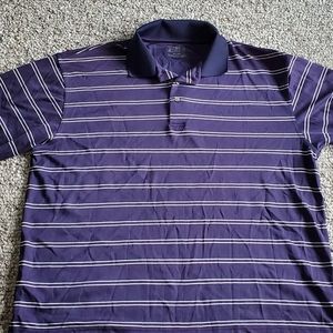 PGA Tour Golf Dri Fit Polo XL - Navy Blue with White Stripe - Like Brand New-EUC